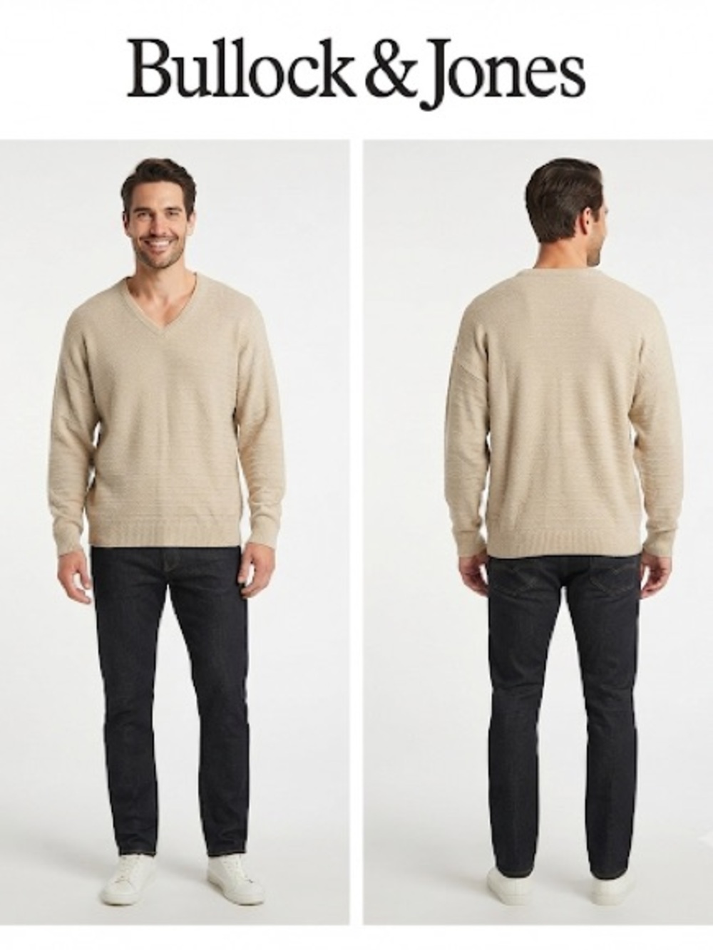 Bullock & Jones Linen and Silk Made in Italy Beige Sweater M/L